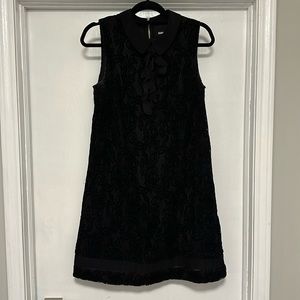 Karl Lagerfeld Tank Dress women's size 10 black lace with bow